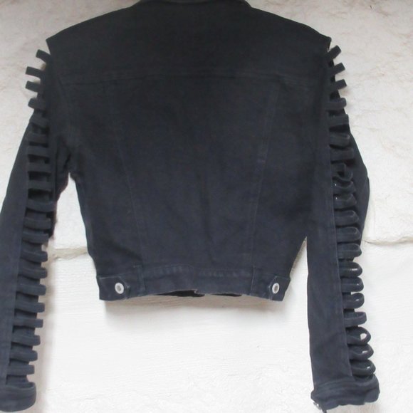 Vintage Retro I.O.U Black Denim Jean Jacket (Sz, S) and Jean (Sz. 5) Set - Picture 3 of 16